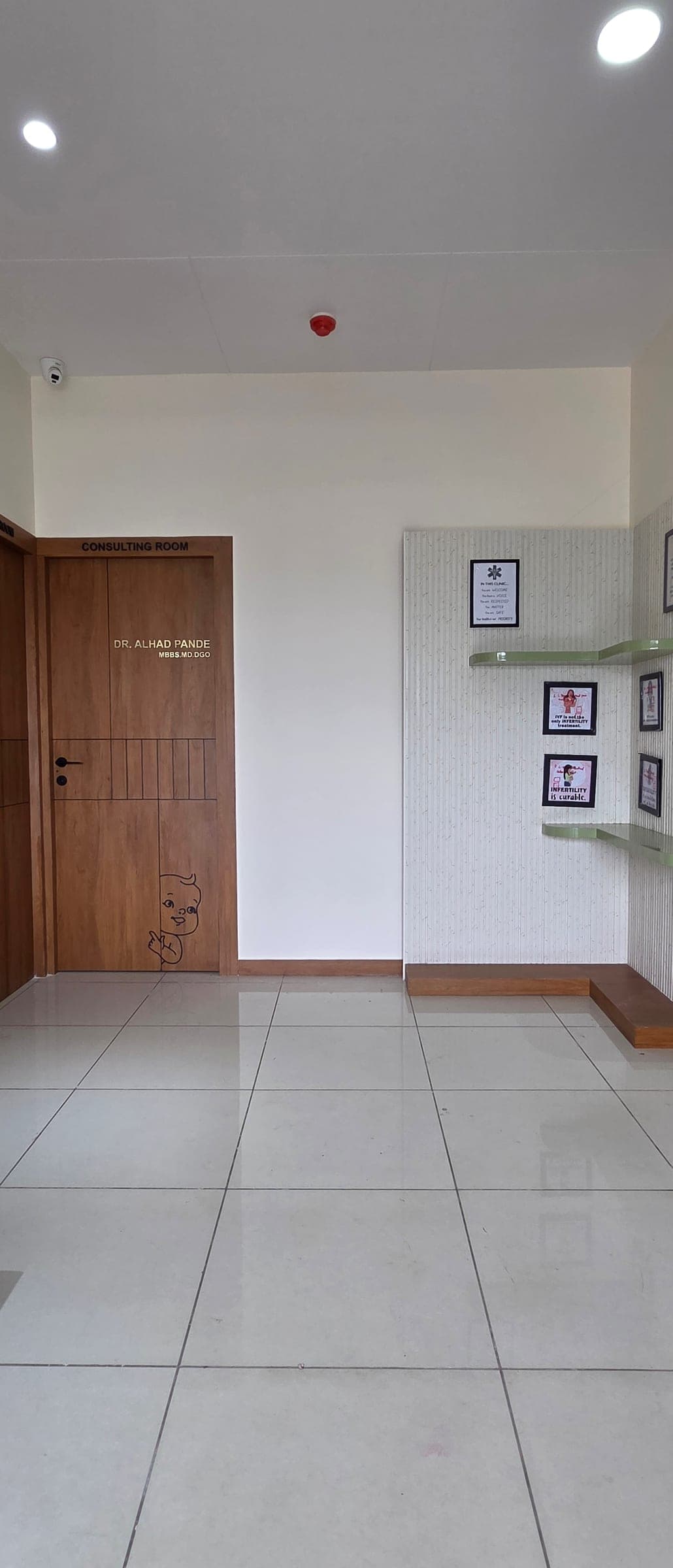 Entrance to Dr. Alhad Pande's consulting room at Krisha Women's Hospital
