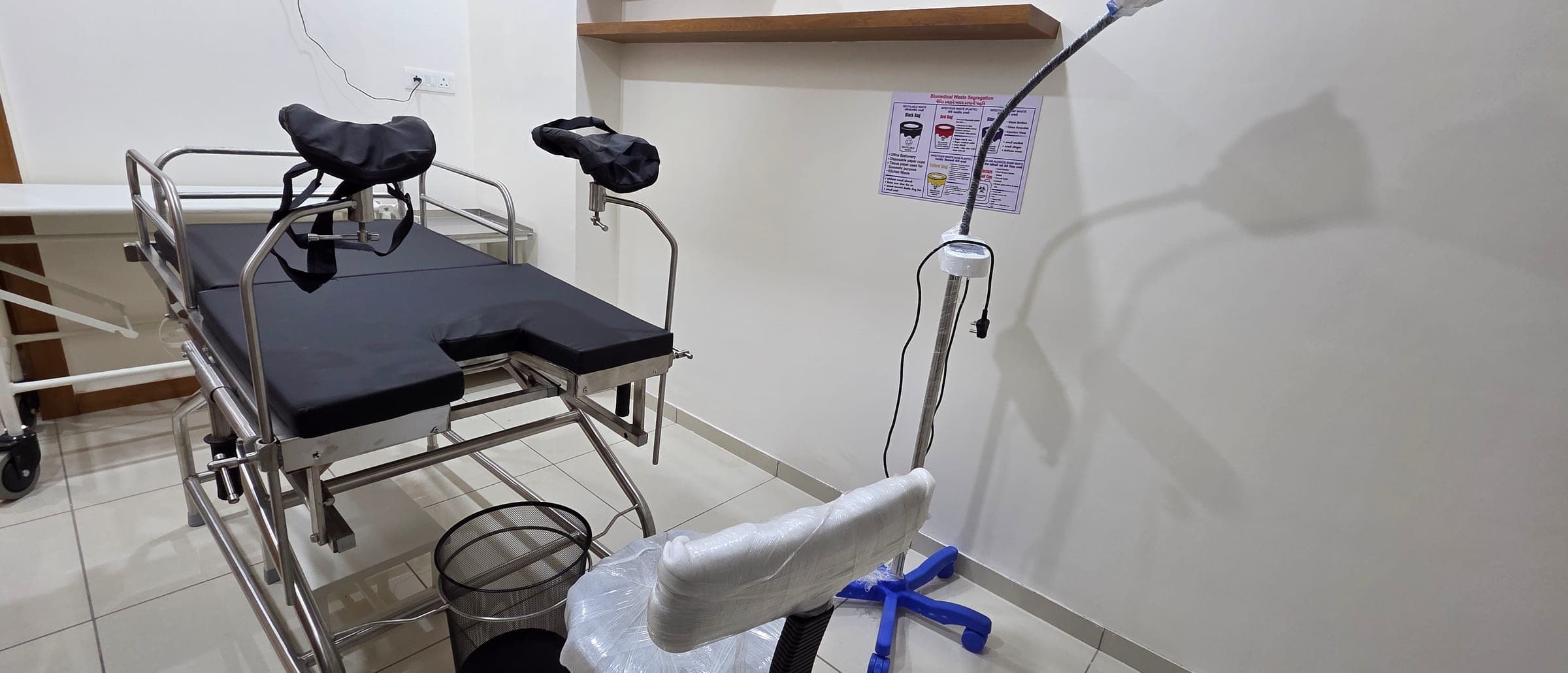 Procedure room with obstetric examination table at Krisha Women's Hospital